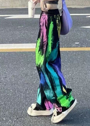 Streetwear Tie Dye Elastic Waist Wide Leg Pants Summer