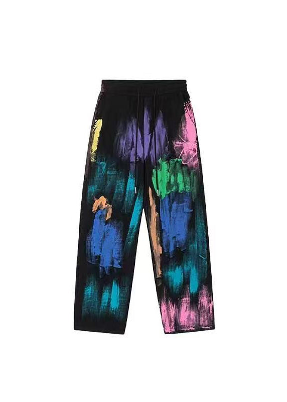 Streetwear Tie Dye Elastic Waist Wide Leg Pants Summer