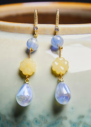 Stylish Lake Blue Water Droplet Acrylic Drop Earrings