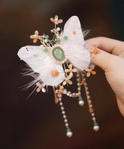 Stylish Light Blue Pearl Butterfly Hairpin