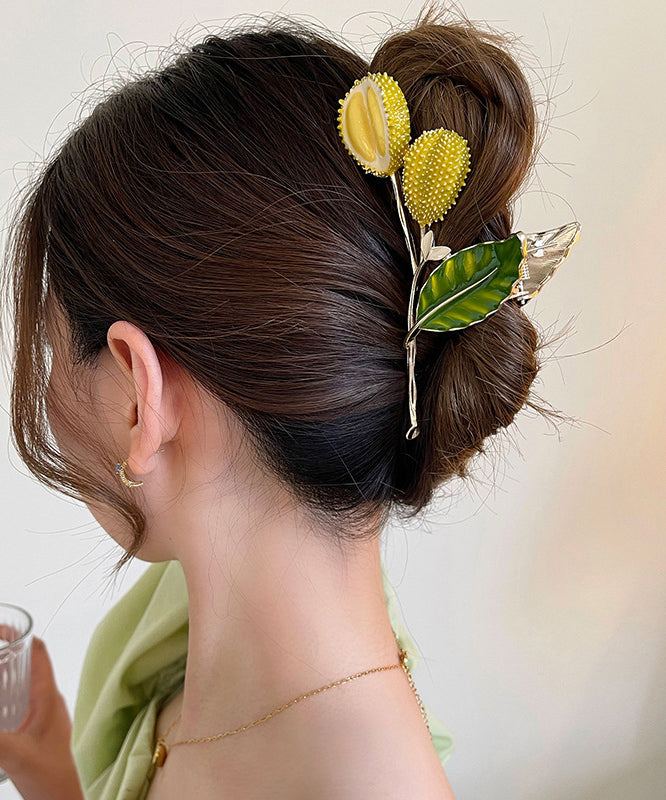 Unique Colorblock Alloy Durian Leaf Shark Hairpin