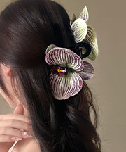 Unique Purple Silicone Cotton Pearl Floral Hairpin