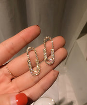 Unique Silk Alloy Zircon Stud Earrings