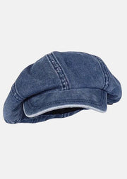 Women Denim Light Blue Patchwork Cotton Breton Hat