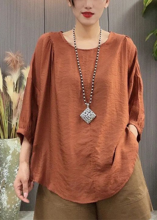 Women Green Ruffled Lace Up Linen T Shirt Batwing Sleeve