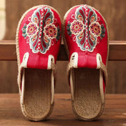 2024 Linen Floral Shoes flip flop Flats