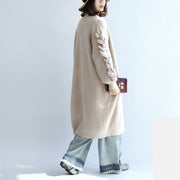 2024 winter nude long knit coats cardigans sweater outwear ribbon details