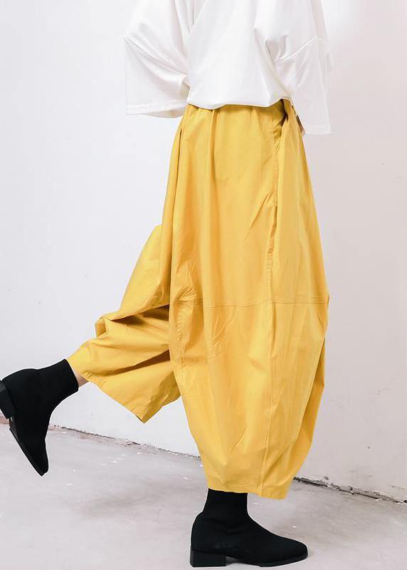 2019 summr yellow women red cotton harem pants - SooLinen