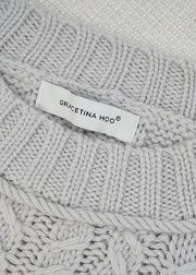 Bohemian Grey Hollow Out Woolen Knit sweaters Spring