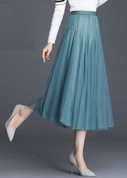 Boho Grey Tulle Pleated A Line Fall Skirts