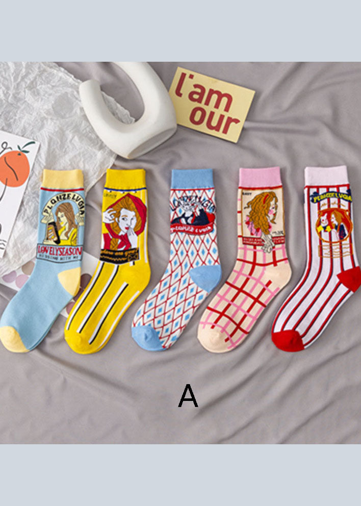 Classy Cute cartoon Print Cotton Crew Socks