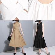 Classy khaki  cotton clothes Women sleeveless Maxi summer Dress - SooLinen