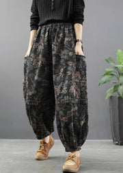 Elegant Print Denim Pants lantern Pants Cotton