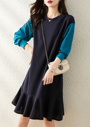 French Navy fashion Sweatshirt Street dress Winter