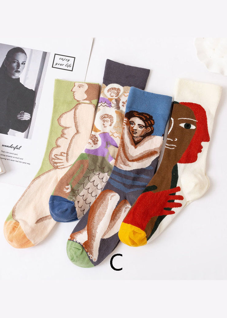 Wadensocken aus Jacquard-Baumwolle mit modernem Cartoon-Druck