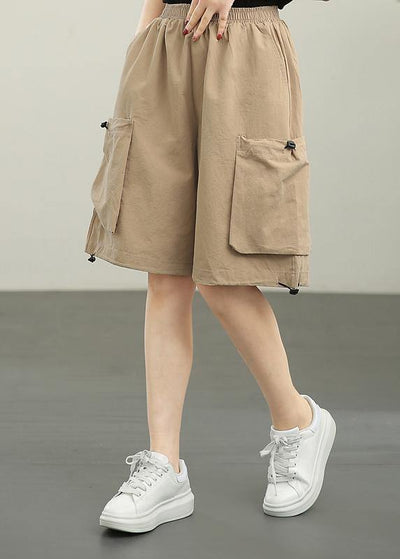 Modern Khaki Pockets hot pants Summer - SooLinen