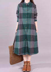 New Cotton Linen Straight Shirt Dress