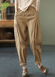 Organic Khaki Loose Pockets Harem Fall Pants