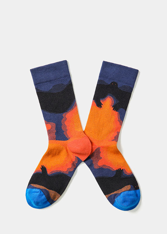 Simple Sports Street Print Cotton Crew Socks