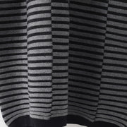 Warm striped knit dresses casual patchwork sweater casual  gray pullover sweater